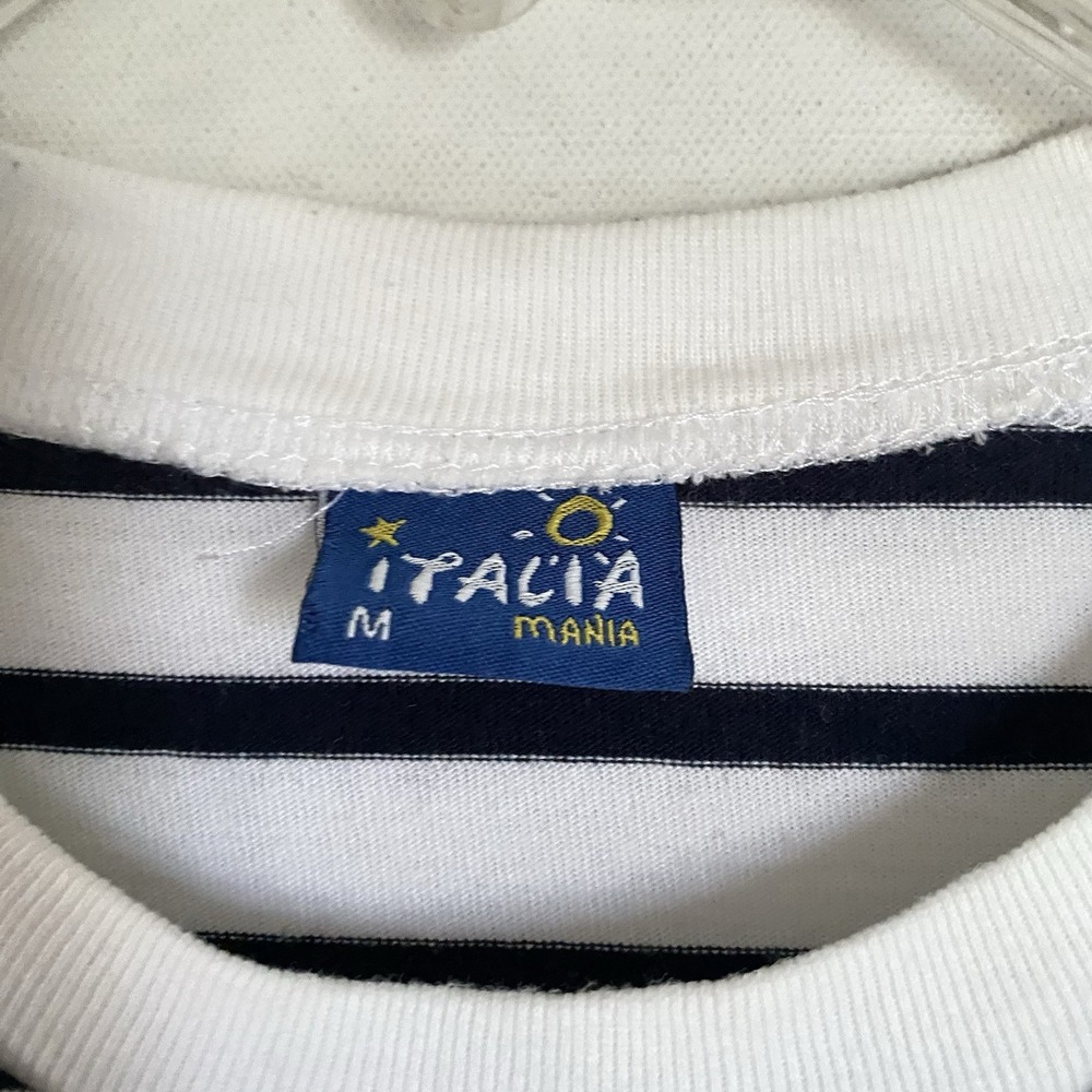 Italia Mania Top Women M Striped Crewneck Long Sleeve Capri Embroidered Nautical - Picture 6 of 6